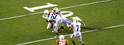 BYU defense swarming on Texas