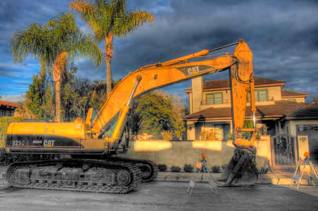 High dynamic range photo of construction digger